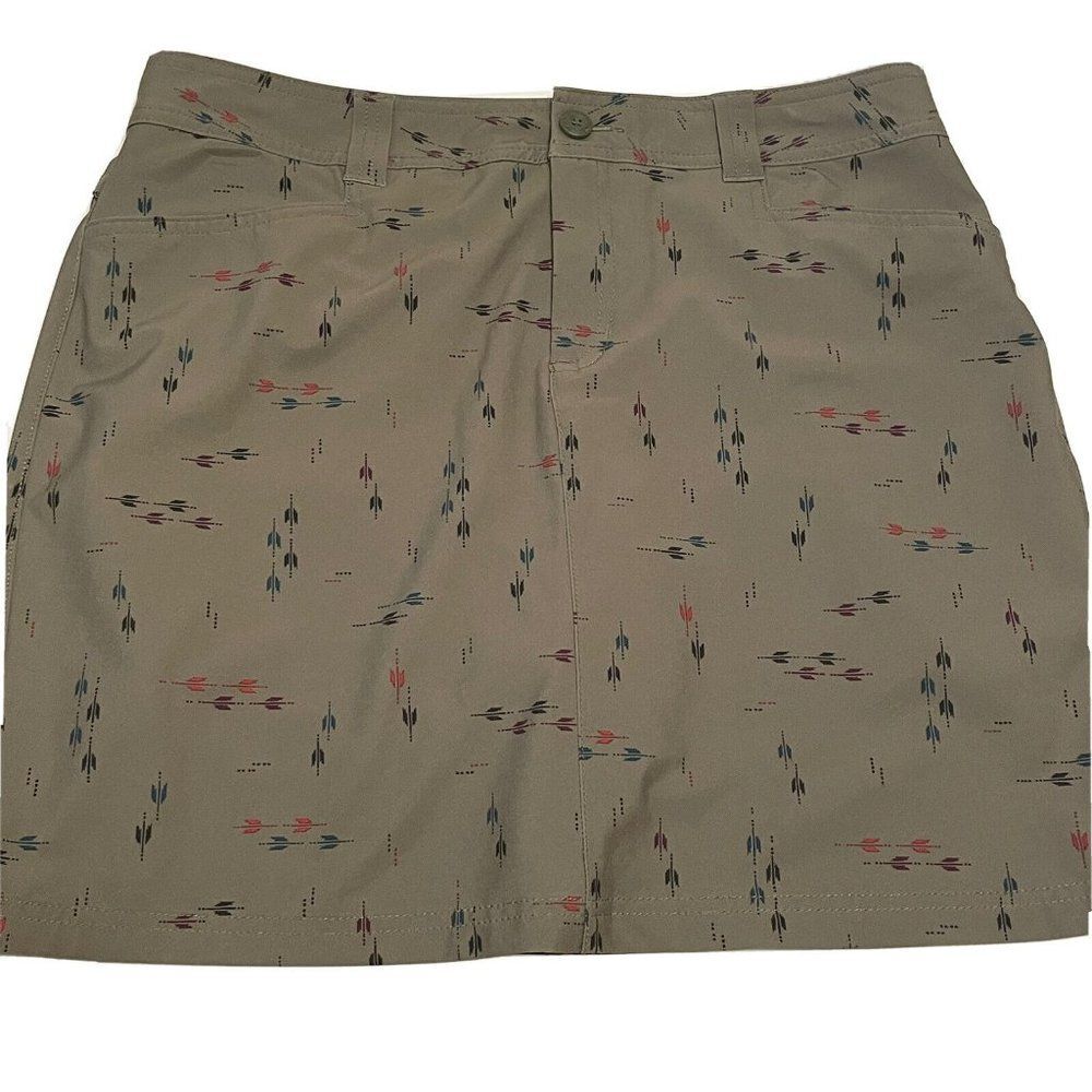 Eddie Bauer Women’s Skort Size 8 Golf Tennis Stretch Pull-On Pockets Geometric